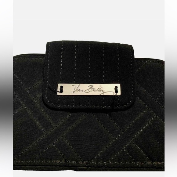Vera Bradley black quilted iPad case and wallet with wrist strap matching bundle - Picture 11 of 13